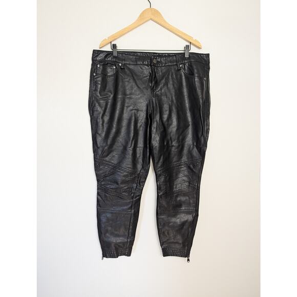 Torrid Rebel Wilson Faux Leather Moto Ankle Zip Pant - Picture 2 of 8